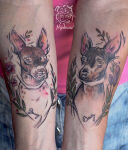 abstract dog tattoo