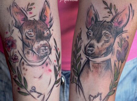 abstract dog tattoo