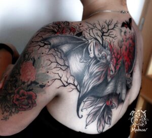 abstract bat tattoo