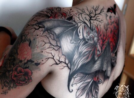 abstract bat tattoo